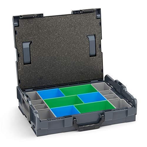 Bosch Sortimo Werkzeugkoffer-Set • L-Boxx 102 anthrazit • bestückt mit Ordnungssystem Insetboxen-Set CD3