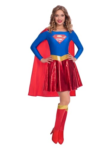 amscan Ladies Warner Bros Classic Supergirl Fancy Dress Costume