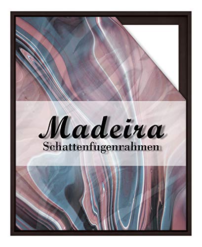 BIRAPA Madeira Schattenfugenrahmen 40x50 cm Dunkelbraun lackiert aus Massivholz für Canvas Leinwand Keilrahmen