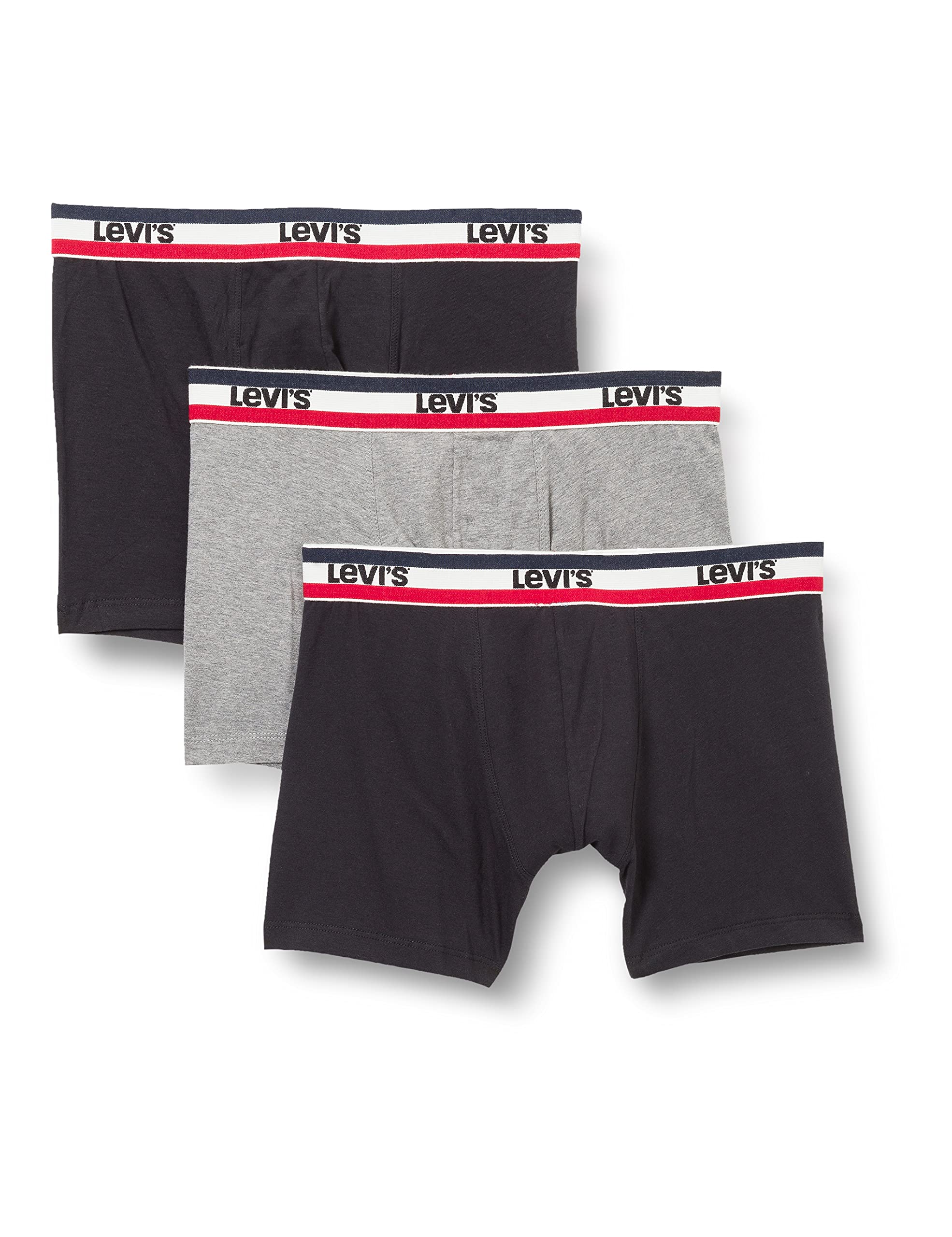 Levi's Herren Boxer Unterwäsche, Schwarz/Grau, XXL (2er Pack)