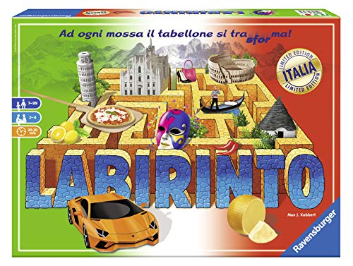 Ravensburger 26793 Labyrinth Italien, Gesellschaftsspiel, italienische Version, Family Game, 2-4 Spieler, Alter empfohlen 7+