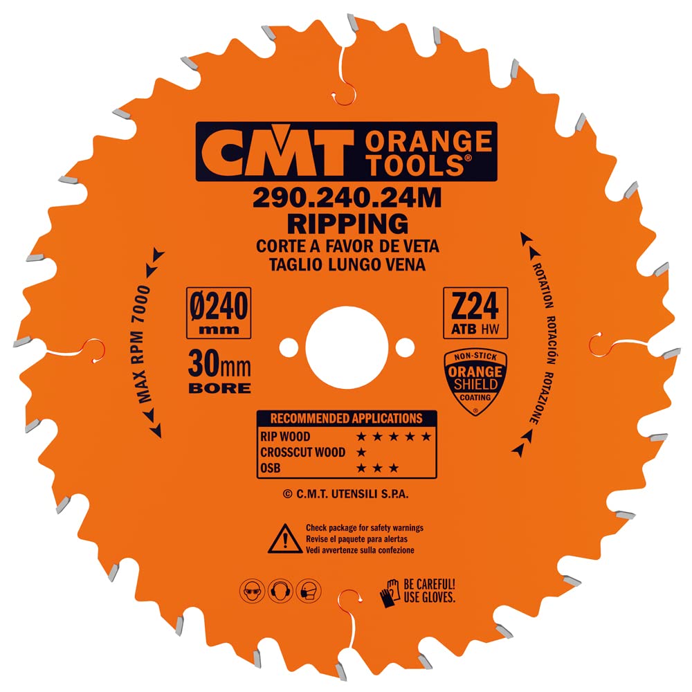 CMT Orange Tools 290.240.24 M – Kreissägeblatt 240 x 2,8 x 30 Z 24 ATB 20 Grad