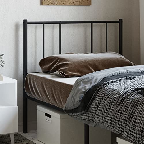 AUUIJKJF Beds & Accessories Kopfteil aus Metall, schwarz, 75 cm Möbel