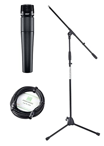 Shure SM57-LCE Mikrofon Set (Instrumentenmikrofon inkl. Mikrofonstativ & XLR-Kabel)