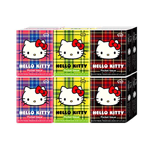 Hello Kitty Taschent cher, 3-lagig, 10 Blatt pro Packung, 6 Packungen