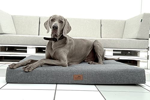 tierlando® Mobile Hundematratze Hugo Ortho Plus | Gehobene orthopädische Stabilität & Qualität! | Anti-Haar (H6 | Gr. XXL + | 150 cm, 99 Leinen Graphit)