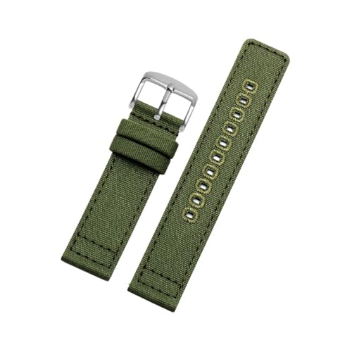 EFLAL 18/20/22mm militärisches Anti-Schweiß-Canvas-Armband, Pin-Verschluss, Schnellverschluss-Uhrenarmband-Ersatz, 20mm
