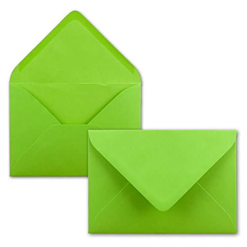 500 Brief-Umschläge - Hell-Grün - DIN C6-114 x 162 mm - Kuverts mit Nassklebung ohne Fenster für Gruß-Karten & Einladungen - Serie FarbenFroh®