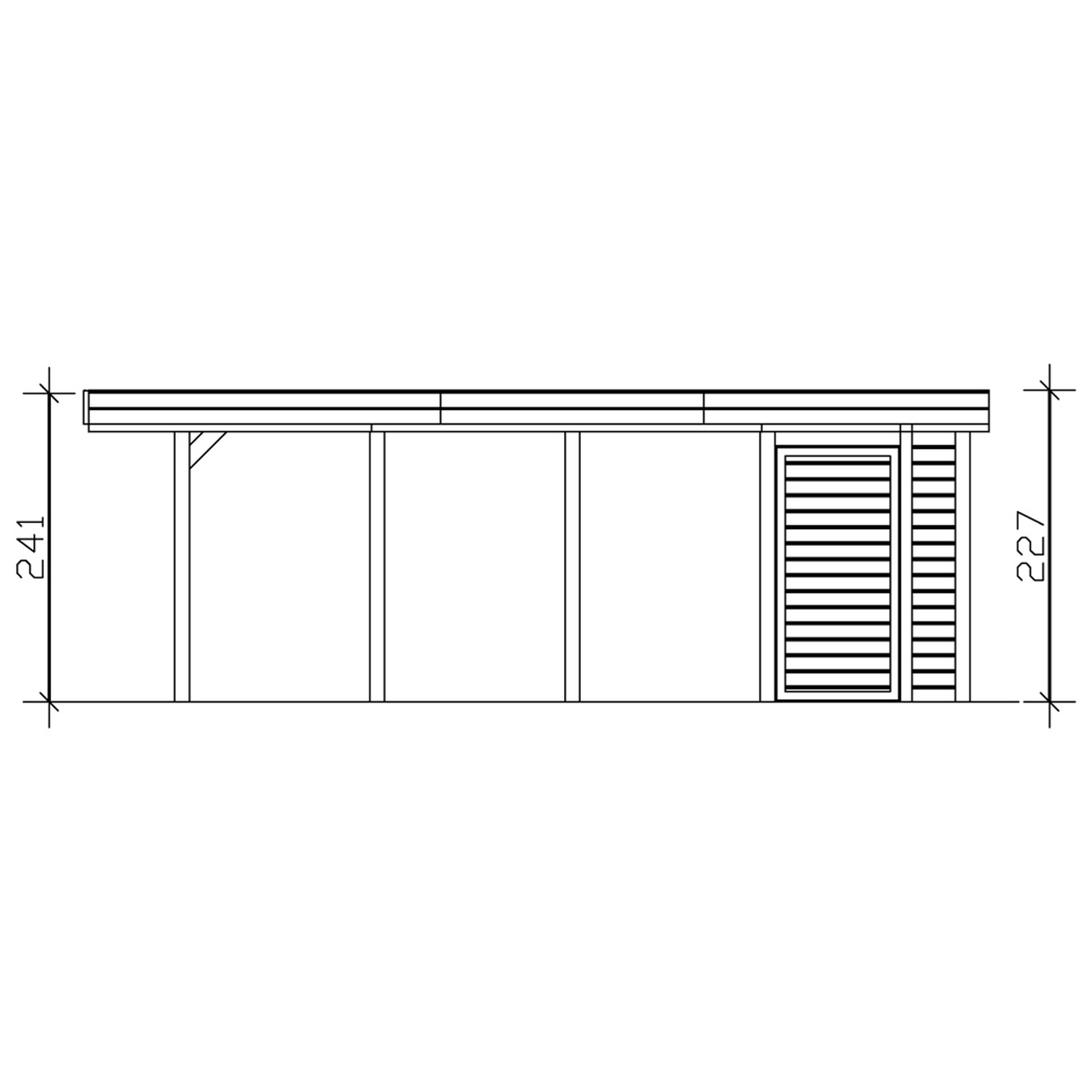 SKAN HOLZ Einzelcarport 'Friesland' 314 x 708 cm KDI imprägniert Set 2 m. Abstellraum 3