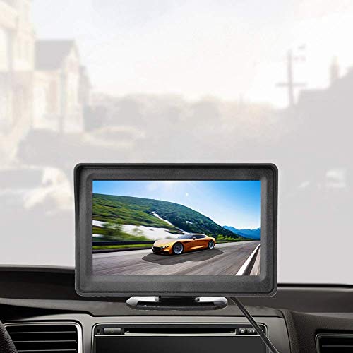 Demeras 4,3-Zoll-LCD-Autoanzeigebildschirm Rückansicht Externe Anzeige Universelle Autoanzeige für Rückfahrkamera DVD