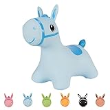 Hoppimals Tootiny Aufblasbarer Hüpftier Horse Hopper für Kinder ab 12 Monaten, BLAU, verpackt in Geschenkbox, Pumpe inklusive