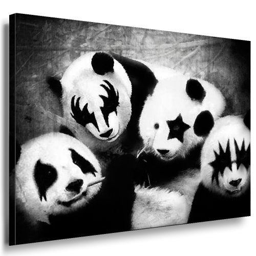 artfactory24 Banksy Panda Street Art Graffiti Leinwand Bild fertig auf Keilrahmen - Kunstdrucke, Leinwandbilder, Wandbilder, Poster, Gemälde, Pop Art Deko Kunst Bilder