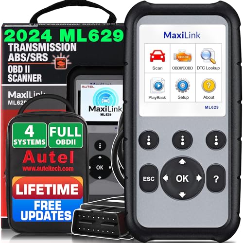 Autel MaxiLink ML629 OBD2-Diagnosegerät für ABS/SRS/Motor und Getriebe, 4 Systemdiagnosen, Fahrzeugdaten (VIN), Inspektions- und Wartungsbereitschaft, Nachfolgeversion des ML619