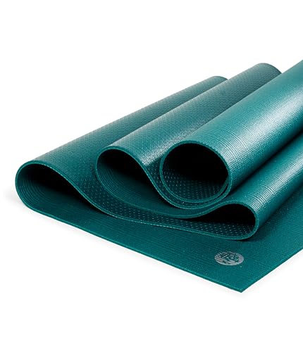 Manduka Pro Lite Yogamatte, leicht, für Damen und Herren, rutschfest, Kissen für Gelenkunterstützung und Stabilität, 4,7 mm dick, 180 cm, Deep Sea Green