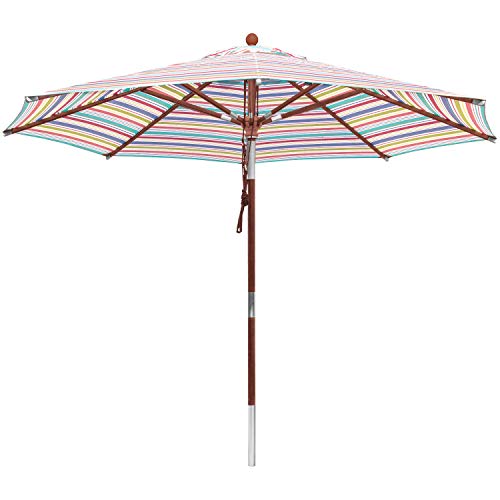 anndora® Sonnenschirm 3 m rund Gartenschirm Marktschirm knickbar - gestreift 7 Farben