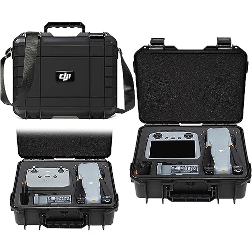 Fenmaru AIR 3 Tasche wasserdichte Hardshell Aufbewahrungs Koffer für DJI AIR 3 Zubehör,Kompatibel DJI RC2/ RC-N2 Kontrolleure (Black)
