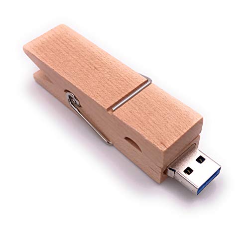 H-Customs Wäscheklammer USB Stick 128 GB USB 3.0