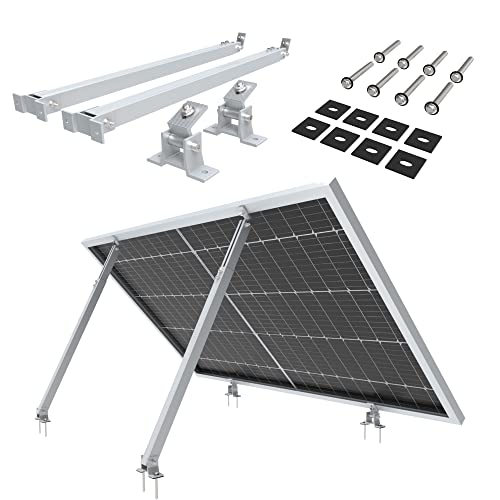 NuaSol Balkonkraftwerkhalterung 2er Set | Verstellbare Solarpanel Halterung für PV-Anlagen | Neigungswinkel 30-60° | Länge einstellbar 700-1291mm | inkl.Montagematerial | Silber
