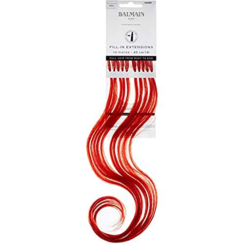 Balmain Fill-In Extensions Human Hair Straight Fantasy Echthaar 10 Stück Red 45 Cm Länge