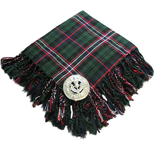 Tartanista - Herren Fly Plaids für Kilt - mit Brosche - Scottish National