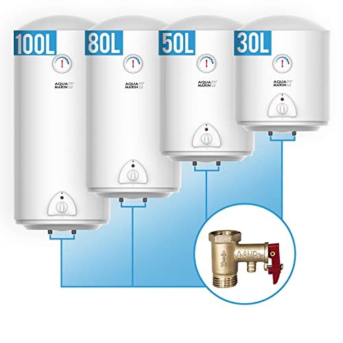 Elektro Warmwasserspeicher - Größenwahl 30,50,80,100 Liter Speicher, 1500W Heizleistung und Thermometer - Boiler, Wasserboiler, Warmwasserboiler