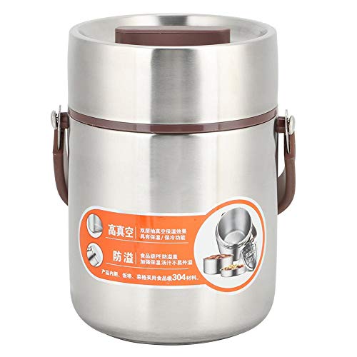 Lunchbox, Tragbarer Lunchbehälter Isolierter Lebensmittelbehälter aus Edelstahl in Lebensmittelqualität mit Großer Kapazität und Mehreren Schichten(1.6L)