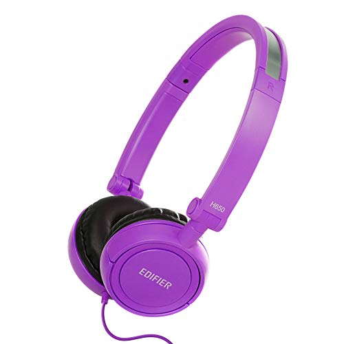 Edifier H650 Hi-Fi On-Ear Kopfhörer Over Ear Headphones Klappbar Und Leicht Headset Passend Für Erwachsene Und Kinder Verstellbarer Bügel Lila