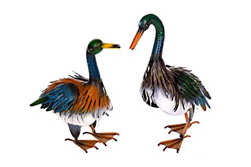 Riesiges schönes Metall Figurenpaar Eulen oder Enten Set W-G Gartenfigur Dekofigur Gartentierfigur (Entenpaar)