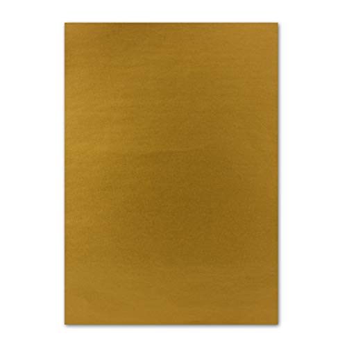 200x DIN A4 Papier beidseitig Gold glänzend, 21 x 29,7 cm, Bastelpapier, Foto Effekt-Papier mit Metallic-Effekt