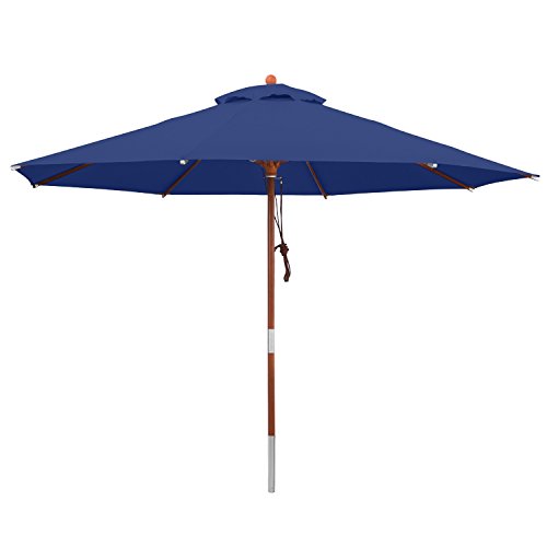 anndora Sonnenschirm Gartenschirm 3,5 m rund UV Schutz + Winddach - Blau