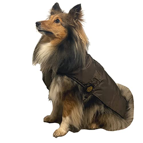 Fashion Dog Hunde-Regenmantel mit Fleecefutter - Braun - 75 cm