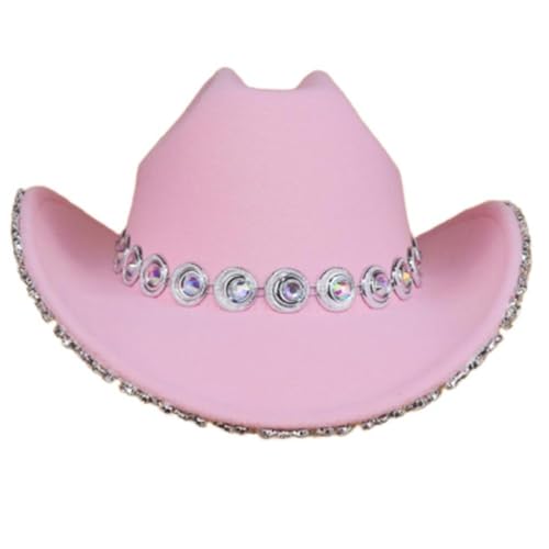 FOLODA Diamantenbesetzter Cowboyhut Bejeweled Hut Für Mädchen Jungen Cowgirl Hut Für Karneval Musik Festival Cowboy Hüte Für Frauen