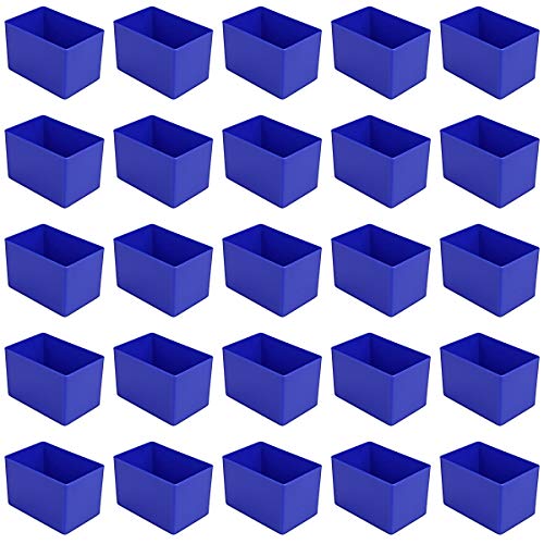 25 Stück Kunststoff-Einsatzkasten blau, Höhe 54 mm, LxB = 80x53 mm, Profiqualität für Industrie und Gewerbe
