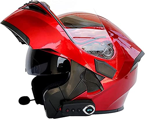 Klapphelm Motorrad Bluetooth-Helme,Modular-Klapphelm Integralhelm,DOT/ECE-zugelassen Motorradhelm Für Damen Und Herren,mit Lautsprechermikrofon Für Automatische Antworten (Color : B, Size : 2XL=63-6