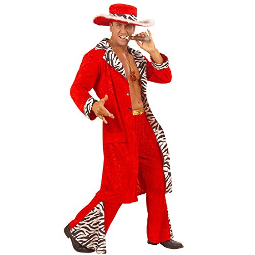 Amakando Pimp Gangsterkostüm Proll Zuhälterkostüm L 52 Rapper Herrenkostüm Zuhälter Kostüm Karnevalskostüme Erwachsene Playboy Faschingskostüm Gangster Anzug Fasching