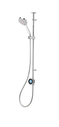 Aqualisa Optic Q Smart Shower (freiliegend) mit verstellbarem Handteil – mit integrierter Pumpe für Schwerkraft-Systeme.