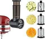 Gemüseschneider für KitchenAid Küchenmaschine, Edelstahl Gemüse Schneider Zubehör für KitchenAid mit Kronenreibe Raspeltrommel Schneidetrommel, COFUN Ersatzteile für KitchenAid (Schwarz)