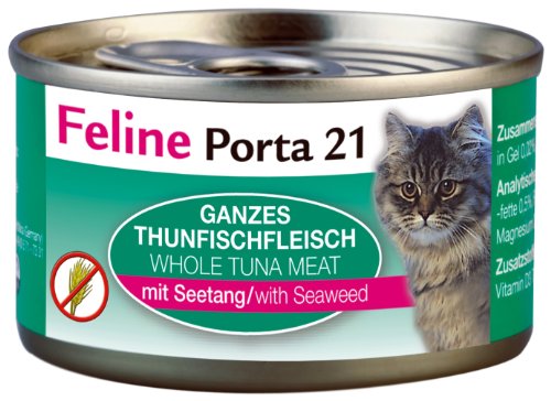 Feline Porta 21 | Ganzes Thunfischfleisch mit Seetang | 24 x 90 g