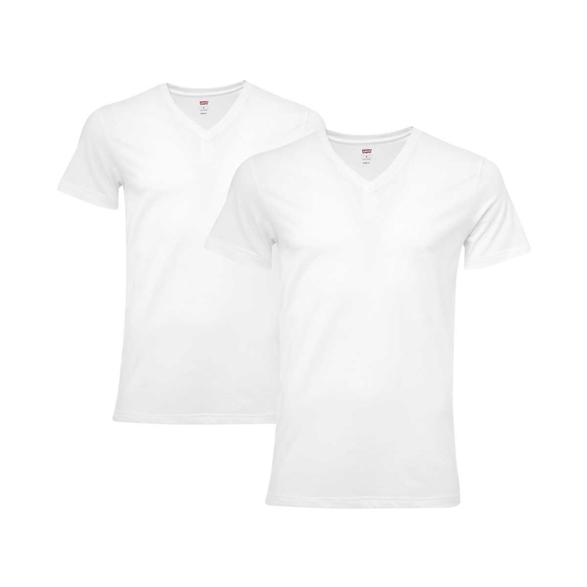 LEVIS Herren 200SF V-Neck Shirt Unterhemd 4er Pack white 300 - XL