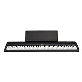 KORG B2 Digitalpiano, Keyboard, E-Piano (mit Notenpult, Dämpferpedal und Lernsoftware zum Üben zuhause), USB Midi/Audio-Anschlüsse, 88 Tasten, schwarz