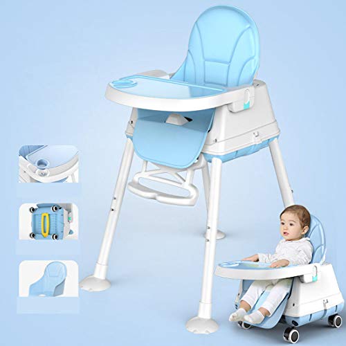 Multifunktionaler verstellbarer, zusammenklappbarer Babyhochstuhl Babyhochstühle Verstellbare Sitzhochstühle mit abnehmbarem Tablett, abwischbares, bequemes Babykissen little surprise