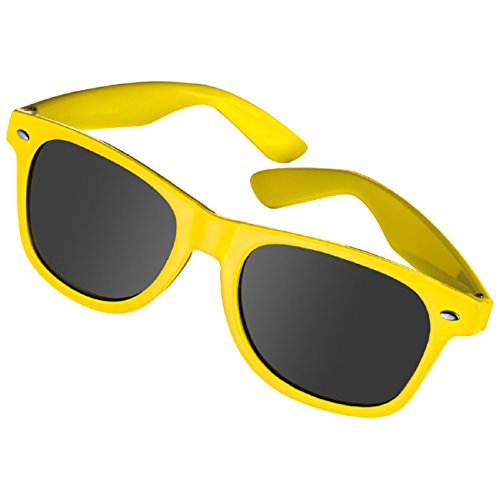 NO BRAND 10 Stück Sonnenbrille im Nerdlook - UV 400 zertifiziert - Hochwertiger Kunststoffrahmen (10 Stück gelb)