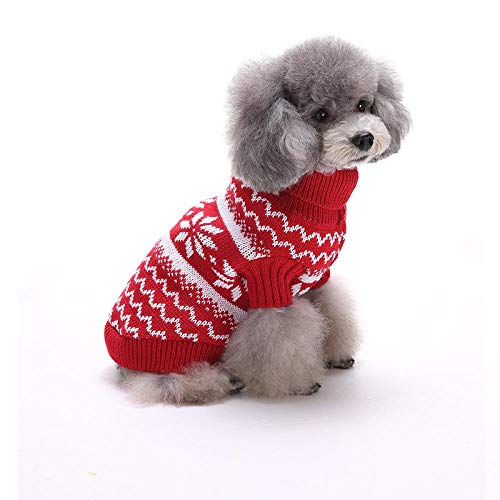 jiwenhua Haustierkleidung Hundekleidung Weihnachtskleidung Schneepullover Halloween Haustier Elch Kleidung Myd14 Rot L