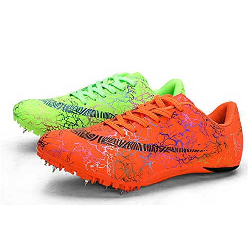 FJJLOVE Männer Damen Track & Field Schuhe, Spikes Laufende Turnschuhe Leichte Springschuhe Für Jugendliche, Jungen Und Mädchen,Multi Colored,35 EU
