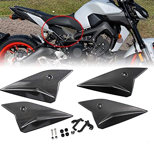 MT09 FZ09 Motorrad Sitz Seite Paneele Abdeckung Verkleidung Motorhaube Abdeckungen für 2014-2020 Yamaha MT FZ 09 2015 2016 2017 2018 2019 (Schwarz)