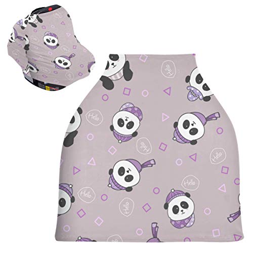 Baby Autositzbezug Baldachin Stilldecke – niedlicher Panda Stilldecke atmungsaktiv Kinderwagen Abdeckung Baby Shower Geschenke für Mädchen & Jungen