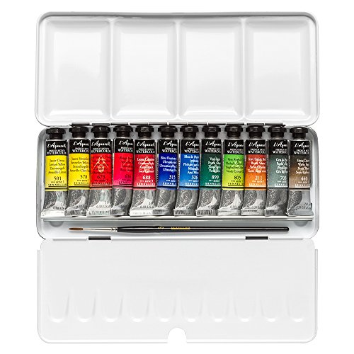 Sennelier - Aquarellfarbe - 12 Tuben a 10 ml im Metallkasten