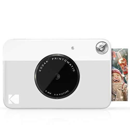 Kodak PRINTOMATIC Digitale Sofortbildkamera, Vollfarbdrucke auf ZINK 2x3-Fotopapier mit Sticky-Back-Funktion - Drucken Sie Memories sofort (Grau)