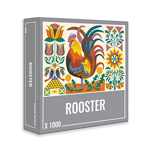 Cloudberries Rooster Puzzle - Wunderschön Illustriertes 1000 Teile Puzzle für Erwachsene mit farbenfrohem Hahnen-Design in Hellen Orange und Gelbe Farben