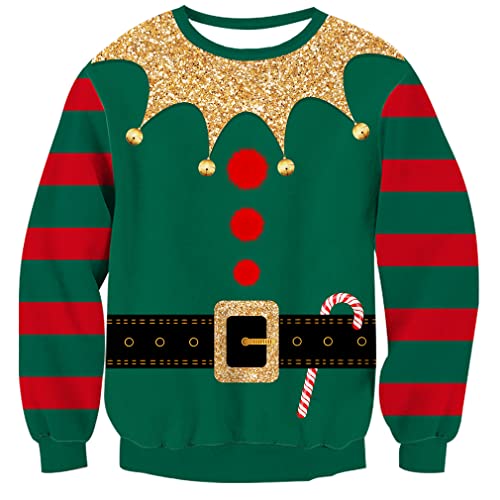 Goodstoworld Clown-Anzug Pulli Weihnachten Damen Herren Ugly Christmas Pullover Sweater Weihnachtspullover Neuheit Coole Unisex Strickpullover Haesslicher Weihnachtspullover XL